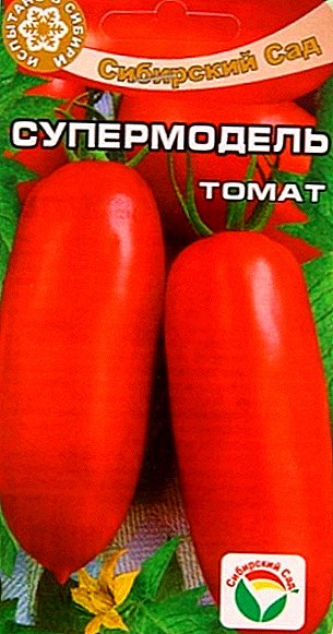 Gambaran lan budidaya tomat "Supermodel" kanggo lemah sing mbukak