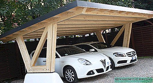 Carport kayu: kumaha ngawangun tempat perlindungan pikeun mobil anjeun