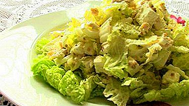 Masarap na mga recipe para sa mga salad na may Tsino na repolyo at keso